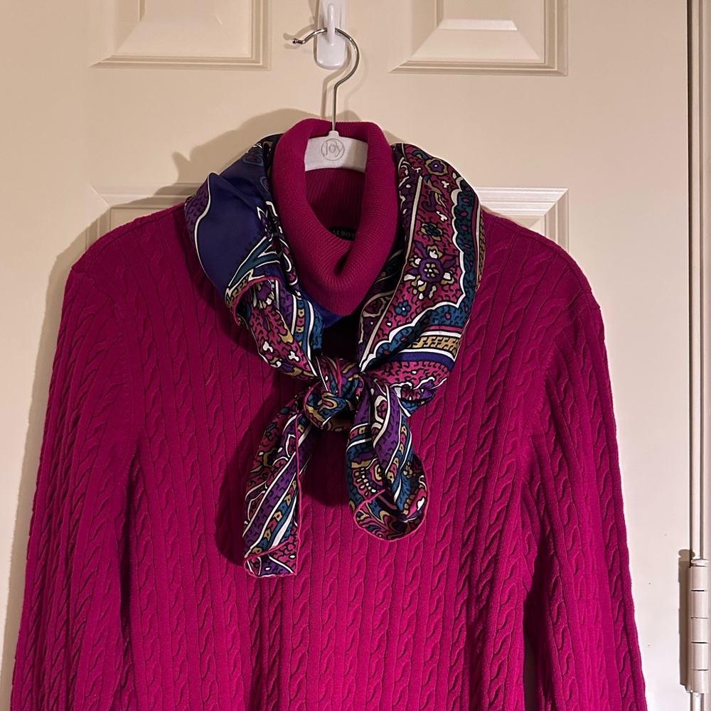 Talbots Dark Raspberry Turtleneck Sweater - Picture 3 of 10